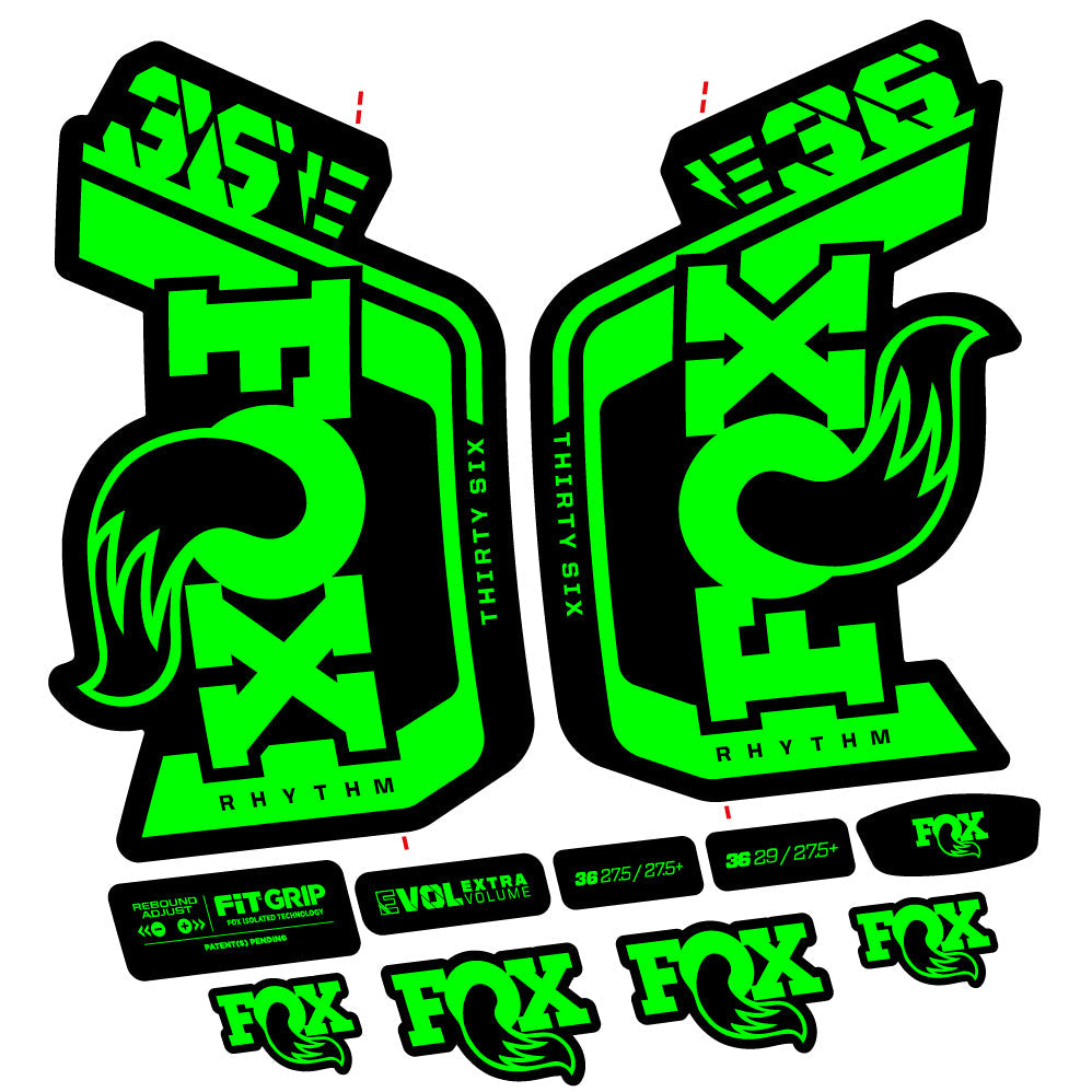 Fox 36 Rhythm E-Vélo 29" Fourche Autocollant Kit – Compatible avec les modèles 2023-2024 | Autocollants en vinyle VTT