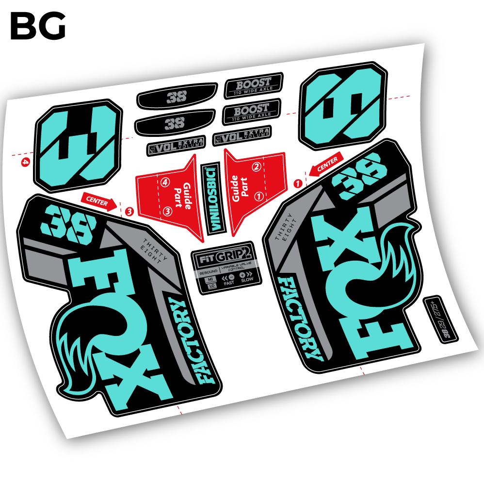 Autocollant, Fox 38 2021, Vélo Fourche 29 Vinyle sticker