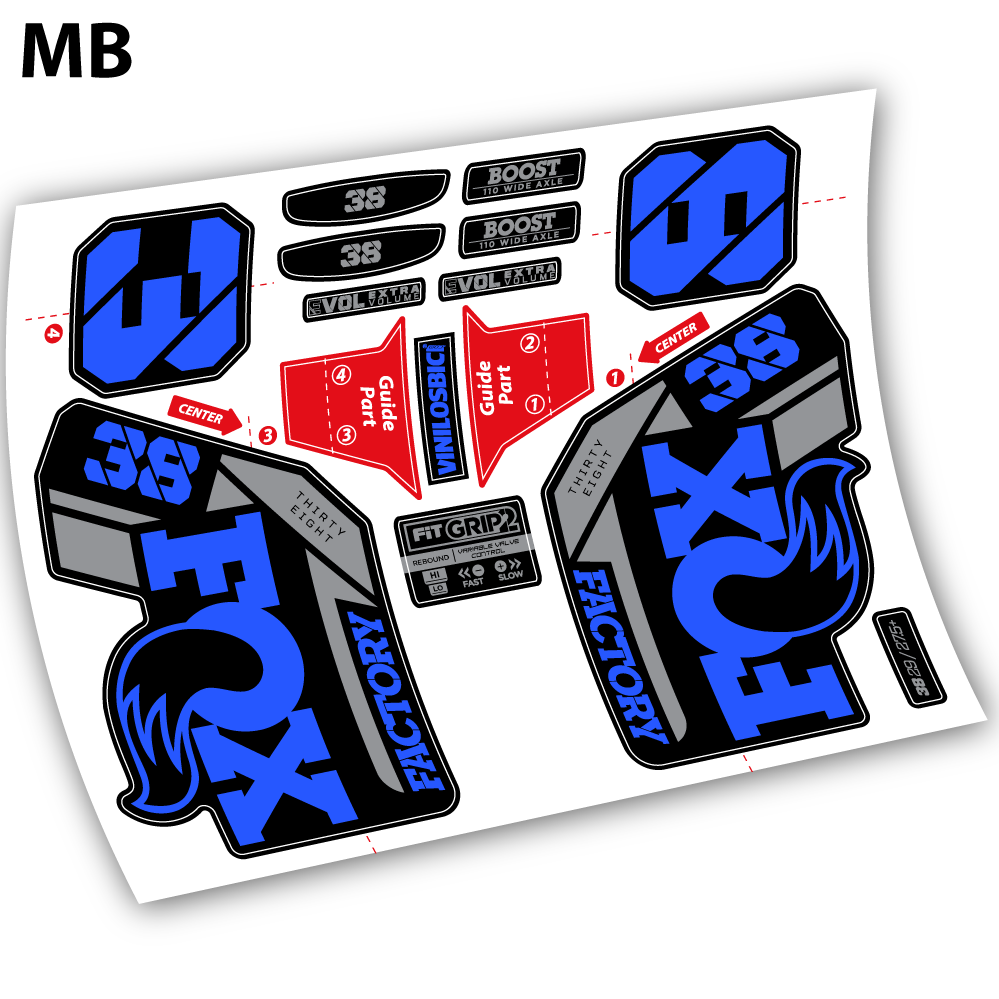 Autocollant, Fox 38 2021, Vélo Fourche 29 Vinyle sticker