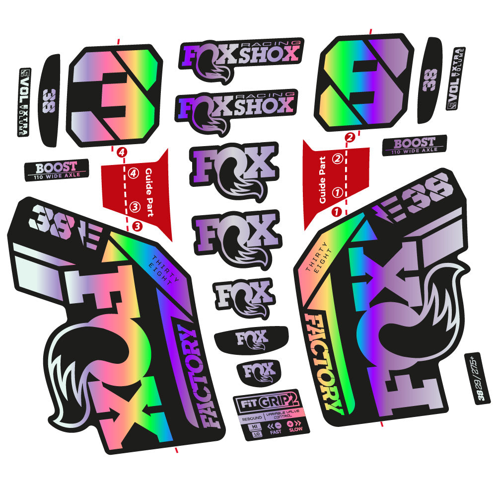 Autocollant Fox 38 E-Vélo 2021, Fourche 29, Vélo vinyle sticker
