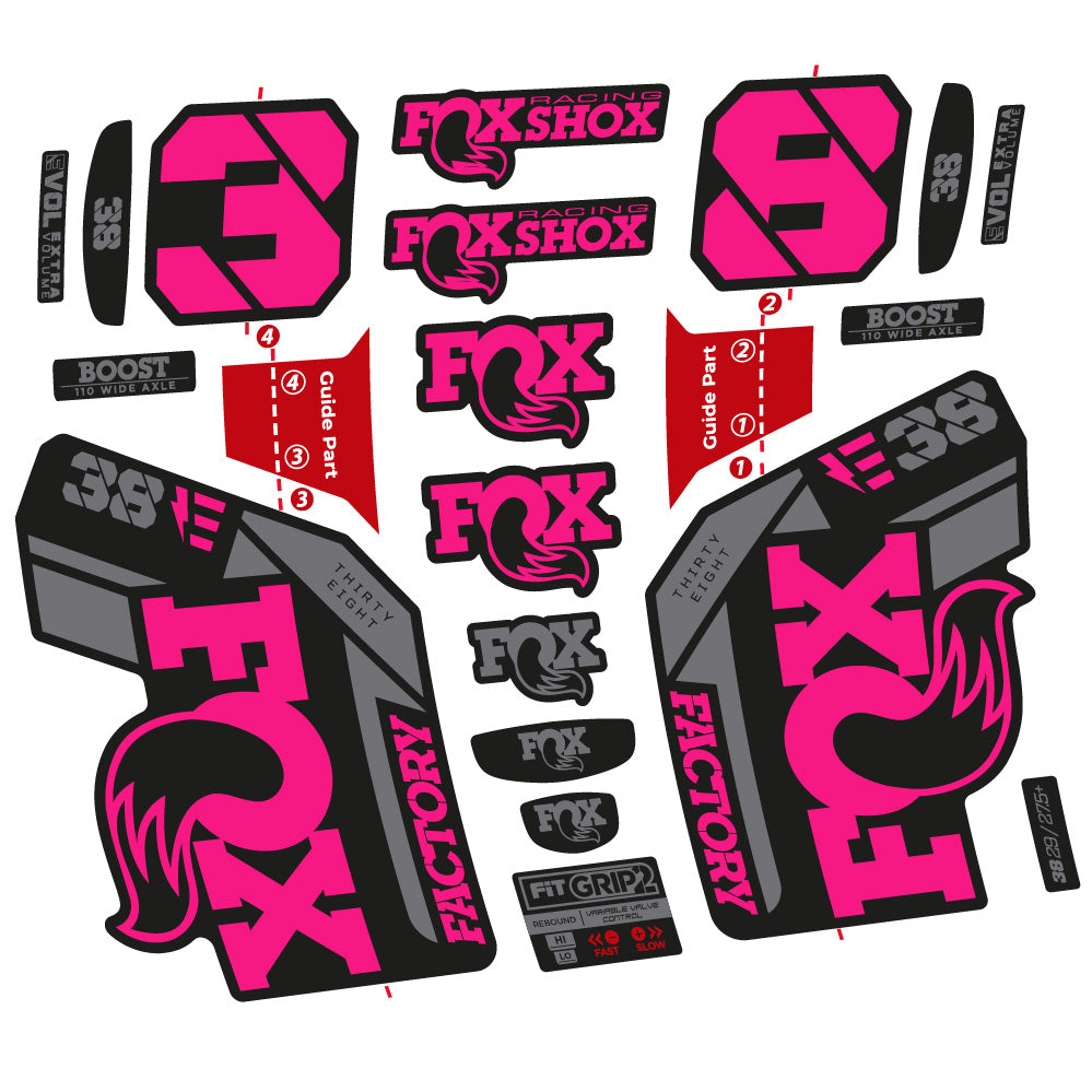 Autocollant Fox 38 E-Vélo 2021, Fourche 29, Vélo vinyle sticker
