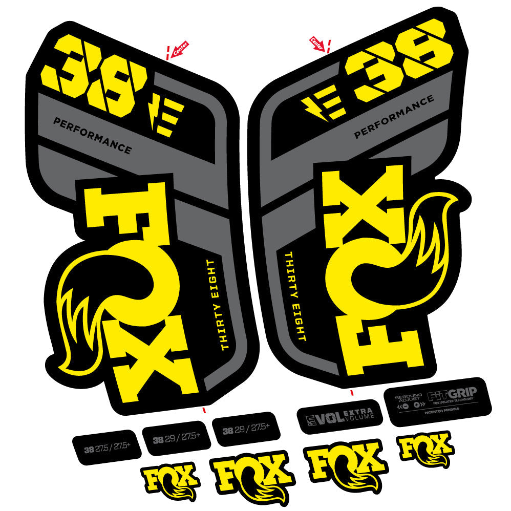 Autocollant Fox 38 Performance E-Vélo, Fourche 29, Vélo vinyle sticker