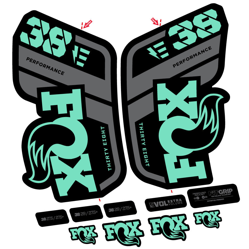 Autocollant Fox 38 Performance E-Vélo, Fourche 29, Vélo vinyle sticker
