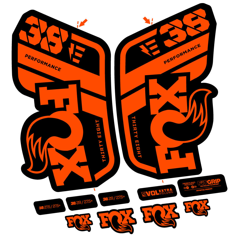 Autocollant Fox 38 Performance E-Vélo, Fourche 29, Vélo vinyle sticker