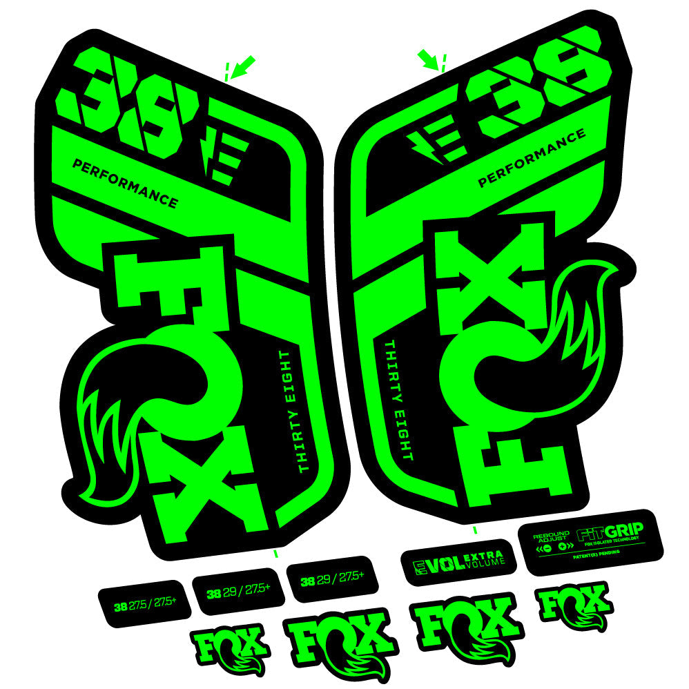 Autocollant compatible avec Fox 38 Performance E-Vélo, Fourche 29, Vélo vinyle sticker