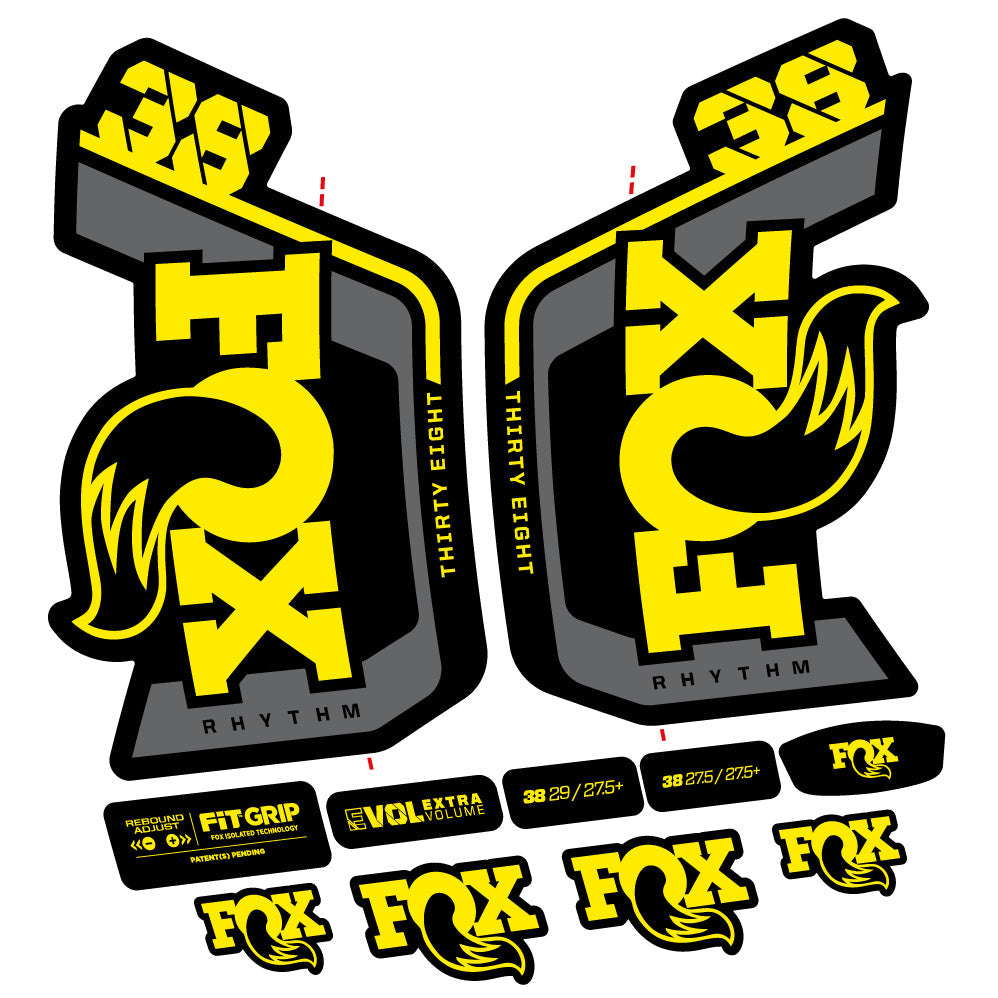 Autocollant Fox Factory 38 Rhythm 2024, Fourche 29, Autocollant Vélo vinyle