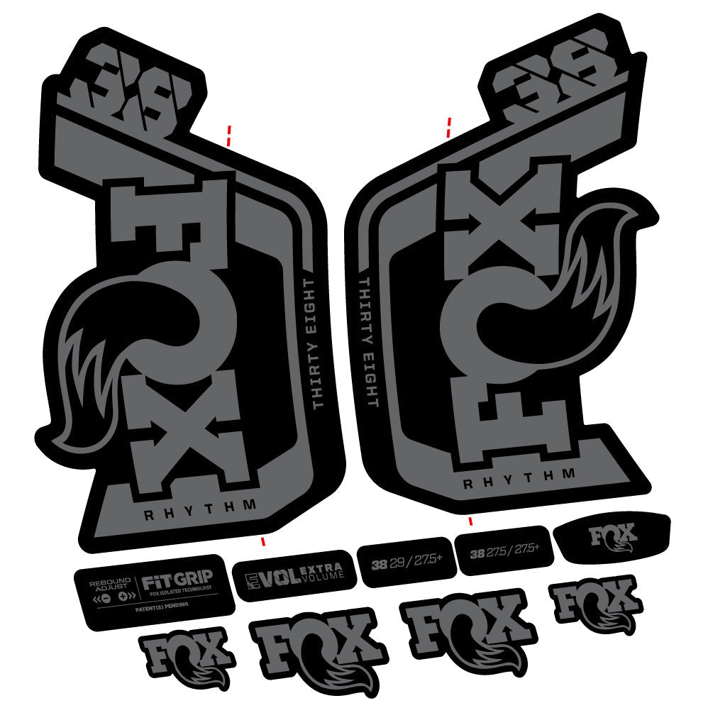 Autocollant Fox Factory 38 Rhythm 2024, Fourche 29, Autocollant Vélo vinyle