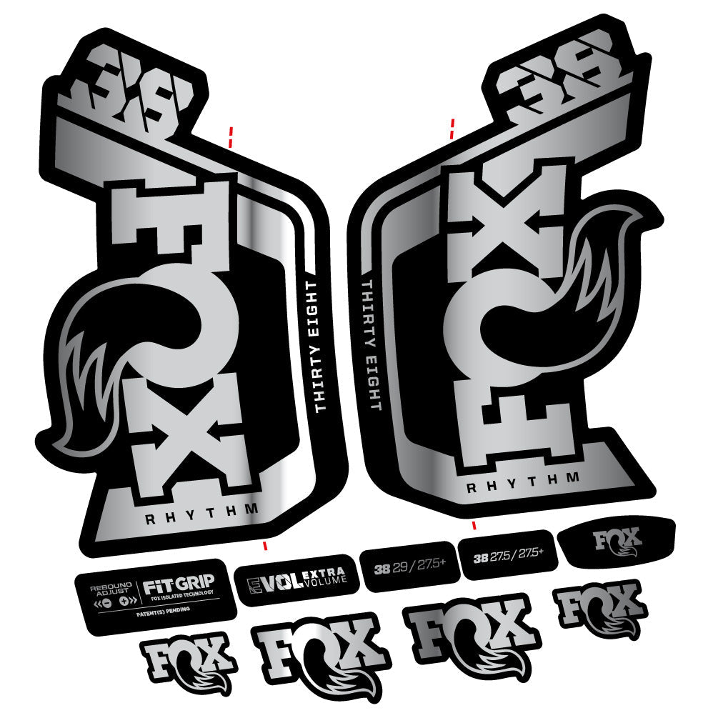 Autocollant Fox Factory 38 Rhythm 2024, Fourche 29, Autocollant Vélo vinyle