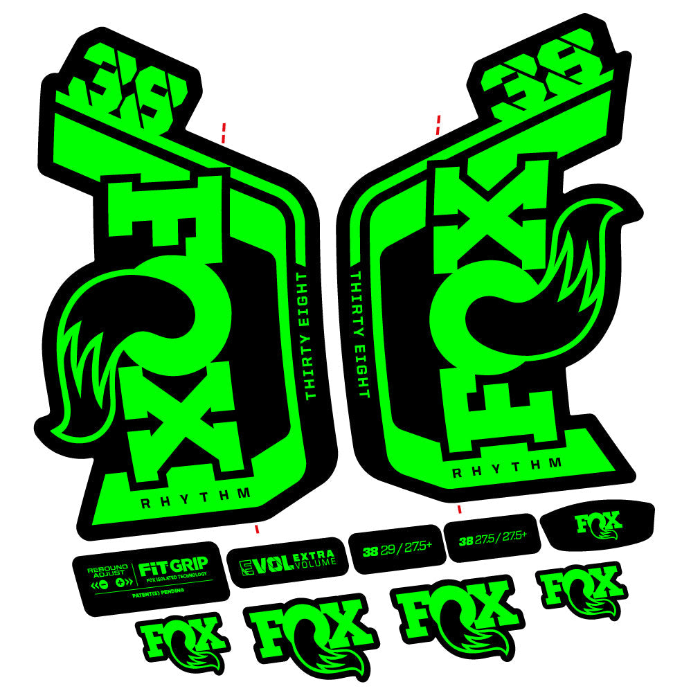 Autocollant Fox Factory 38 Rhythm 2024, Fourche 29, Autocollant Vélo vinyle