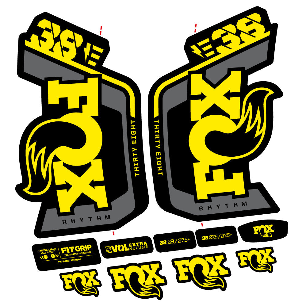 Autocollant Fox Factory 38 Rhythm E-Vélo 2024, Fourche 29, Autocollant Vélo vinyle