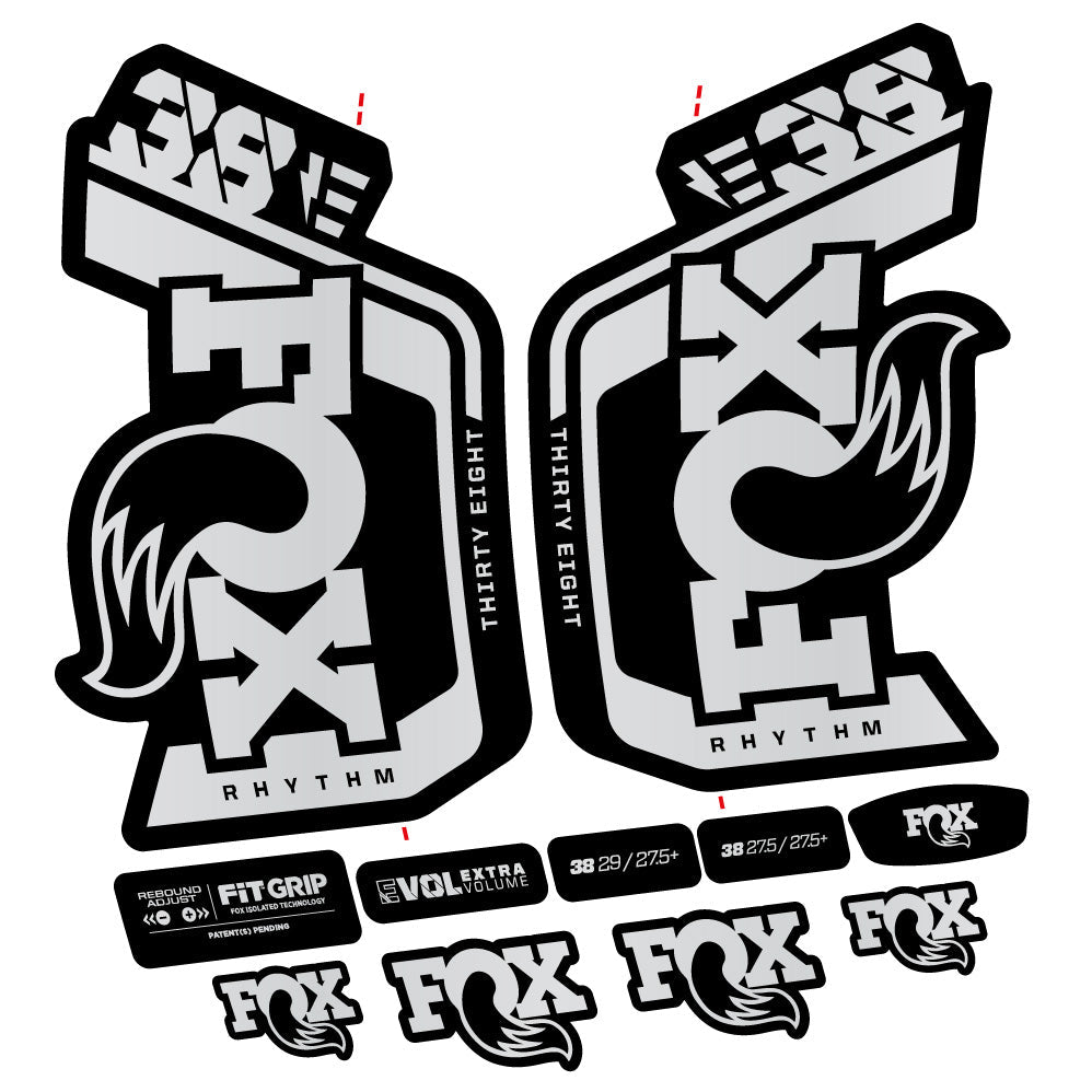Autocollant Fox Factory 38 Rhythm E-Vélo 2024, Fourche 29, Autocollant Vélo vinyle