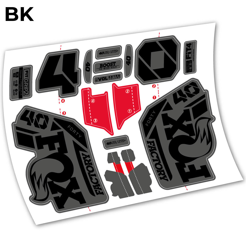Autocollant, Fox 40 Factory 2021 Stickers, Autocollant Vélo Fourche Vinyle
