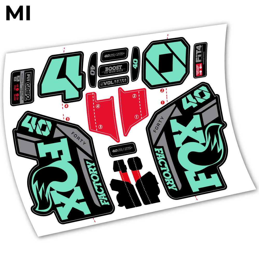 Autocollant, Fox 40 Factory 2021 Stickers, Autocollant Vélo Fourche Vinyle