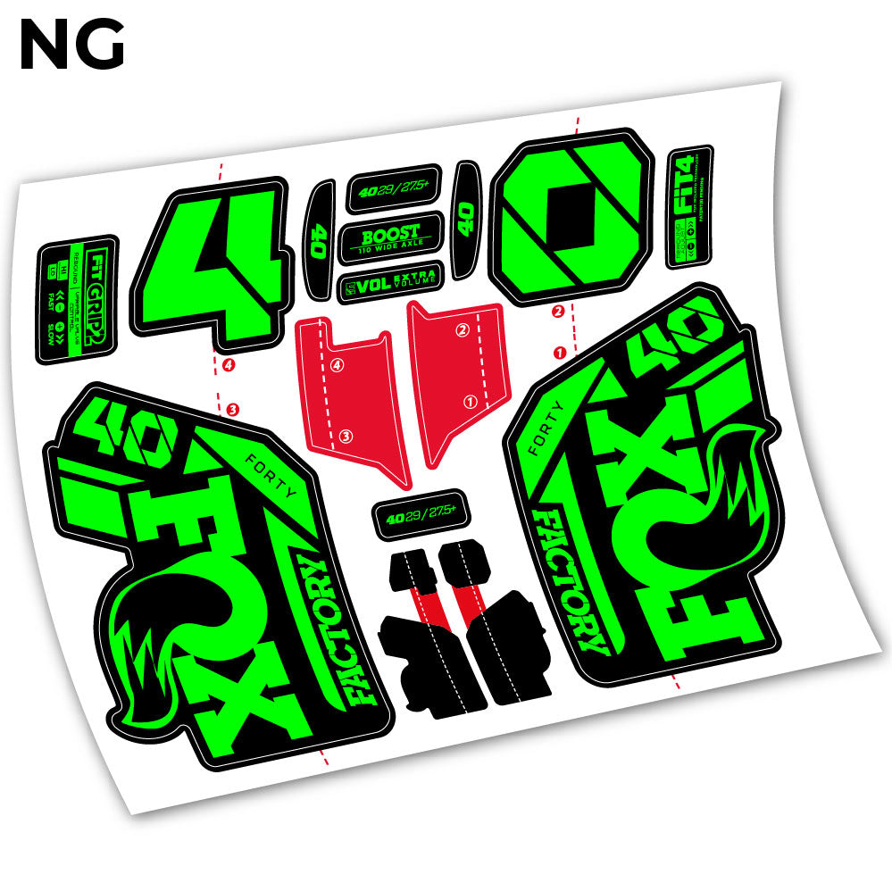 Autocollant, Fox 40 Factory 2021 Stickers, Autocollant Vélo Fourche Vinyle