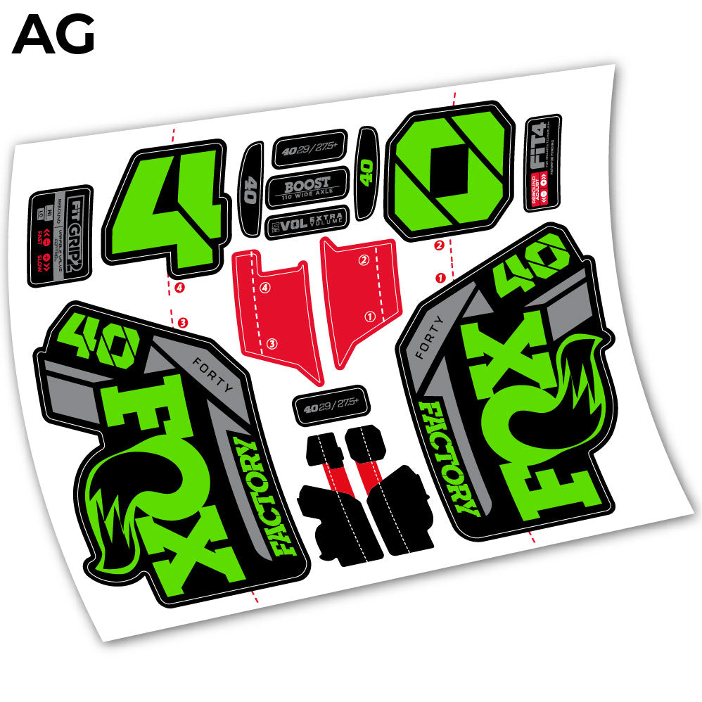 Autocollant, Fox 40 Factory 2021 Stickers, Autocollant Vélo Fourche Vinyle