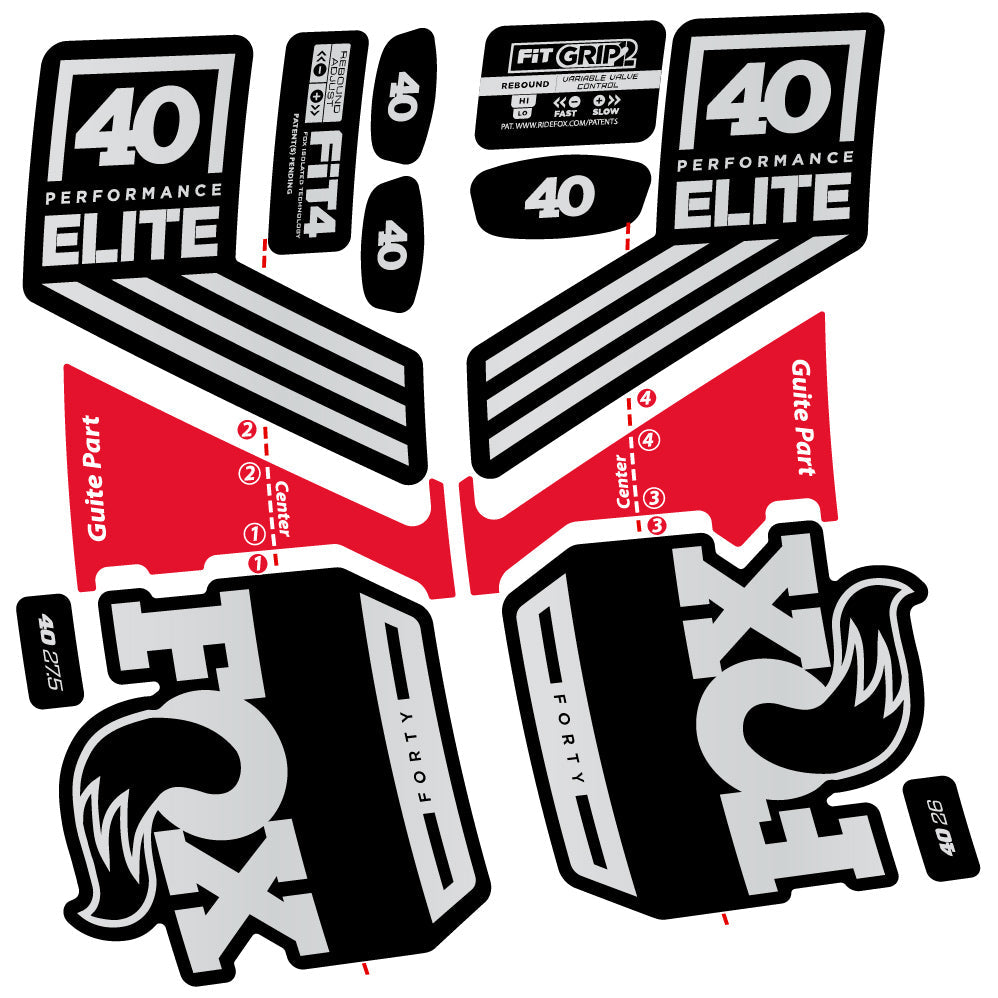 Autocollant Fox 40 Elite 2019, Vélo Fourche, Autocollant Vinyle
