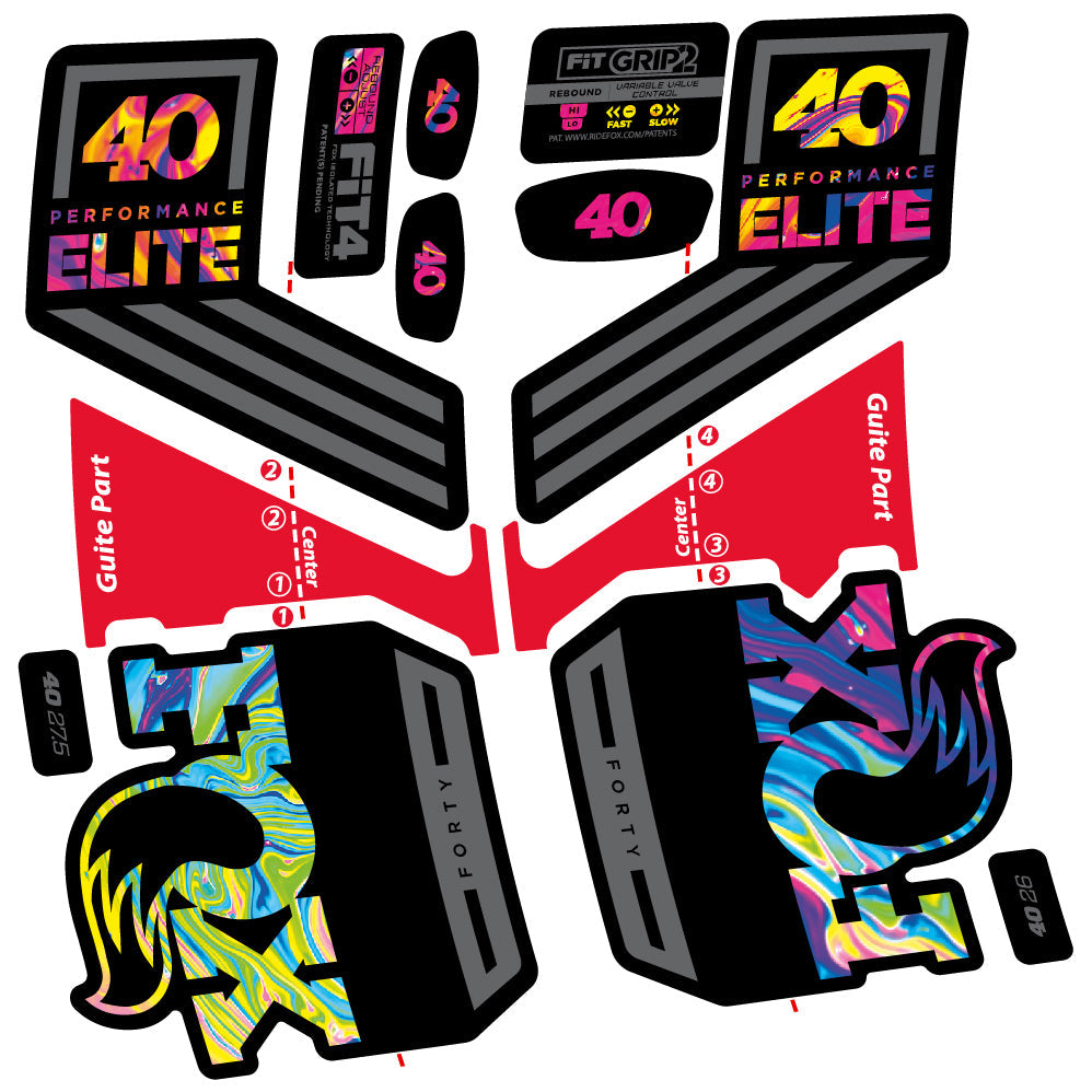 Autocollant Fox 40 Elite 2019, Vélo Fourche, Autocollant Vinyle