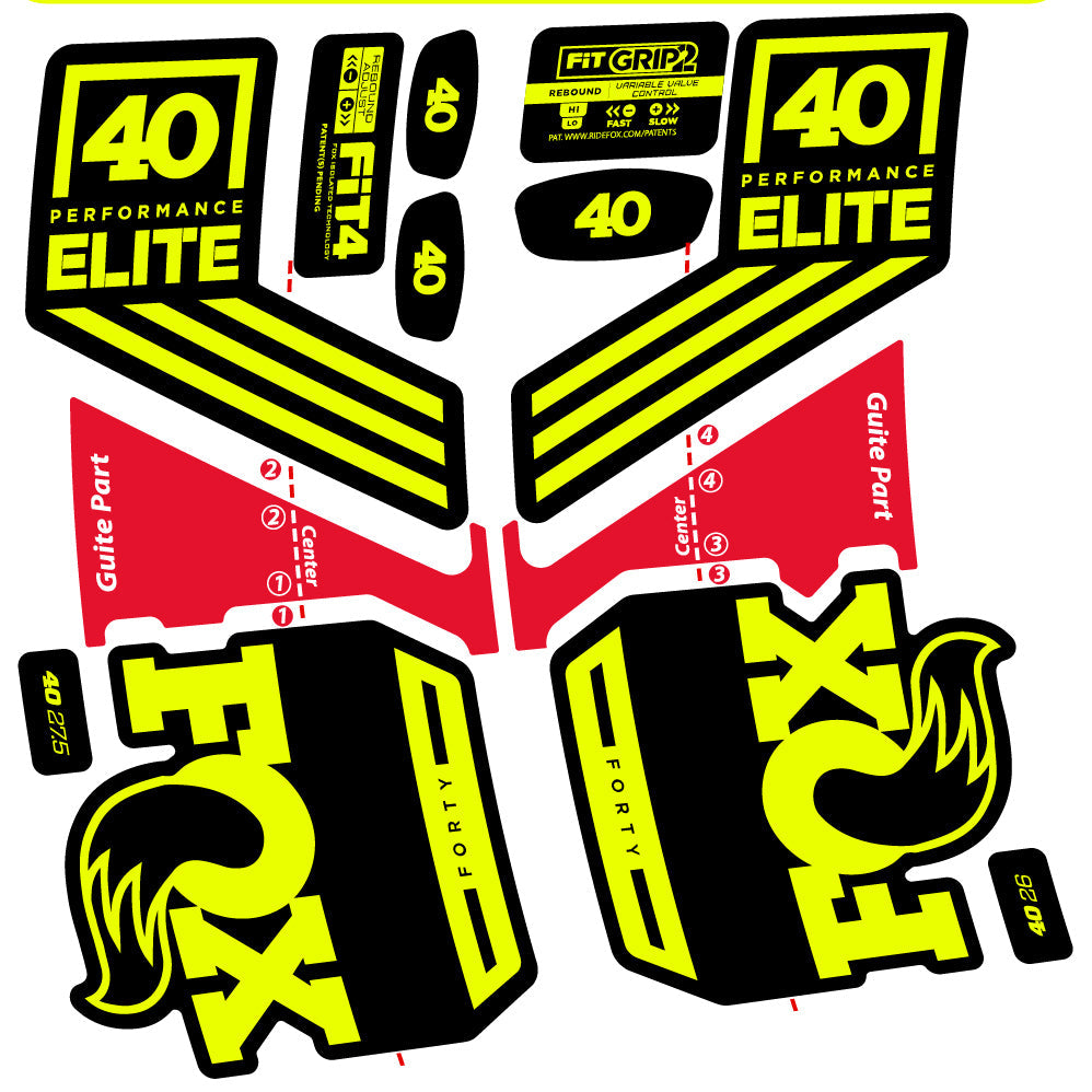 Autocollant Fox 40 Elite 2019, Vélo Fourche, Autocollant Vinyle