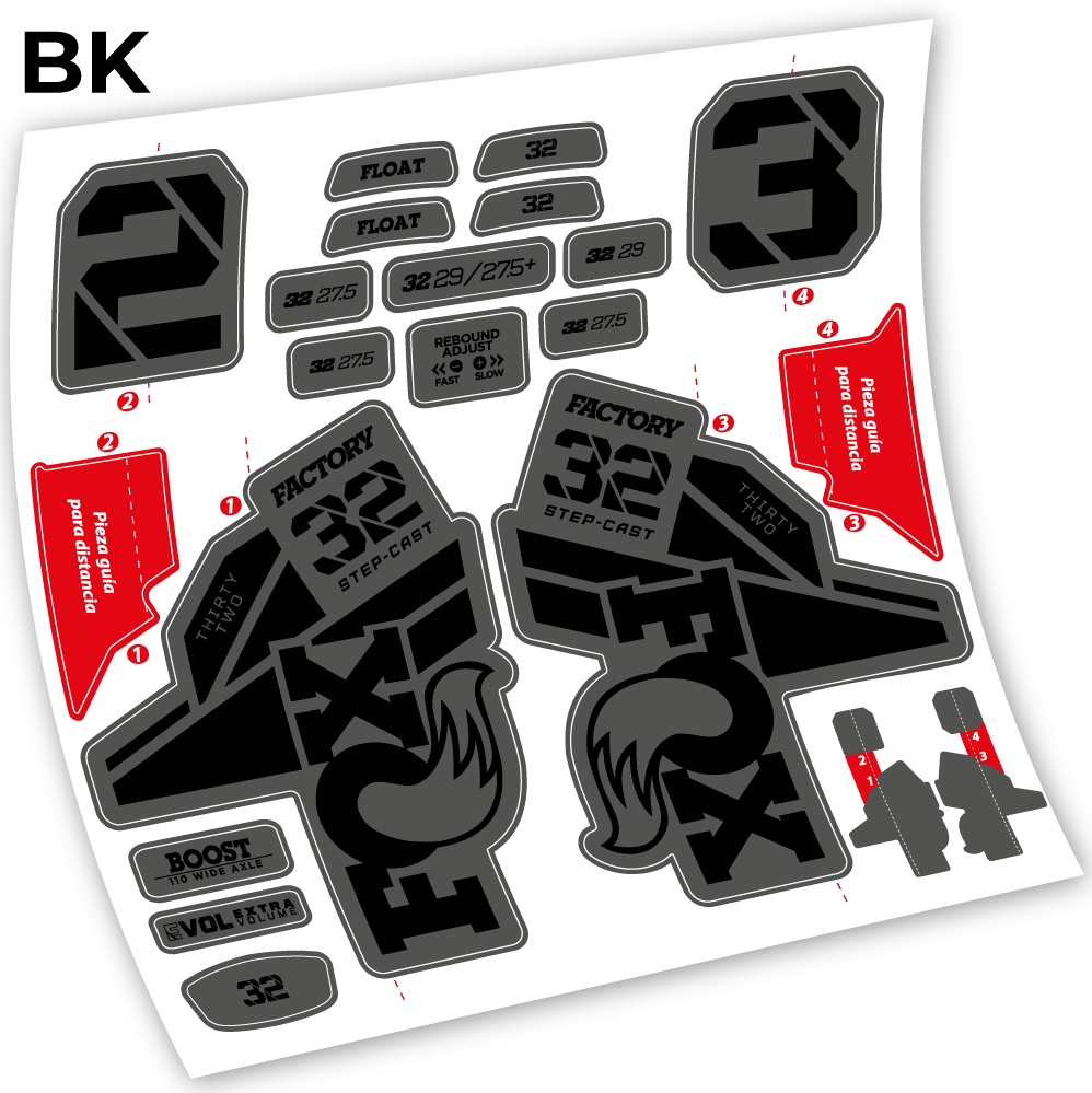 Autocollant, Fox 32 Factory Kashima 2021,Vélo Fourche Vinyle sticker
