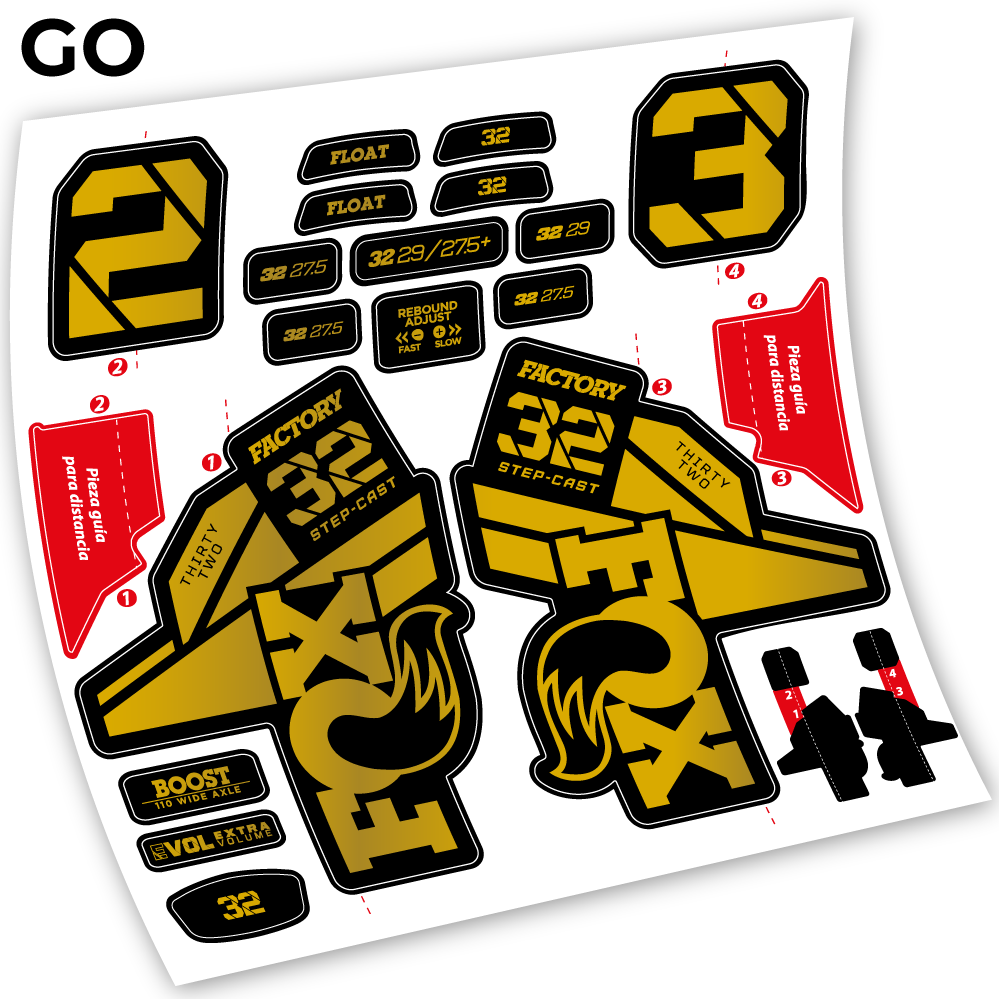 Autocollant, Fox 32 Factory Kashima 2021,Vélo Fourche Vinyle sticker