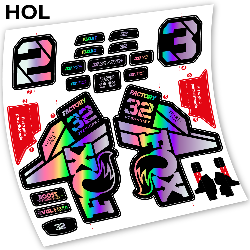 Autocollant, Fox 32 Factory Kashima 2021,Vélo Fourche Vinyle sticker