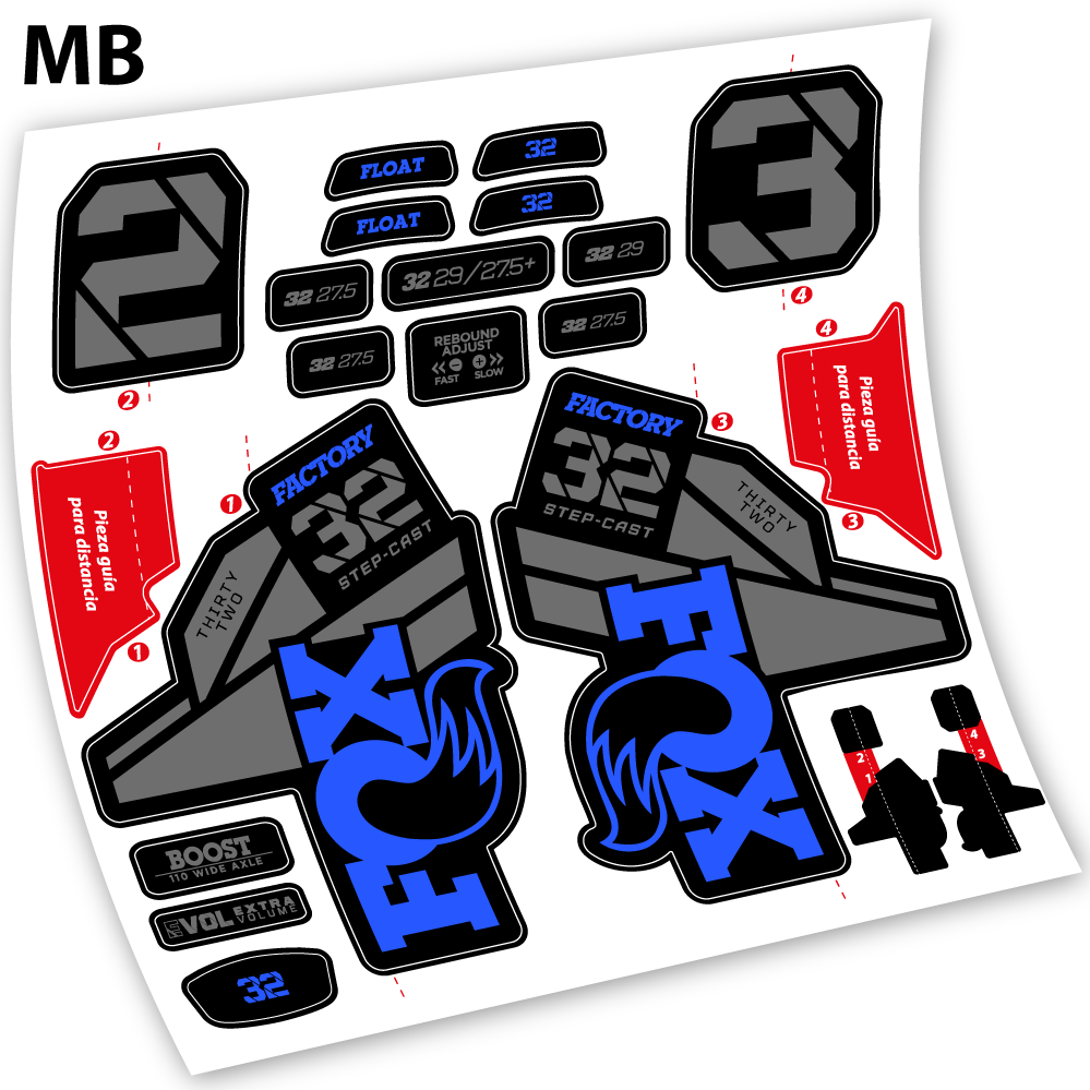 Autocollant, Fox 32 Factory Kashima 2021,Vélo Fourche Vinyle sticker