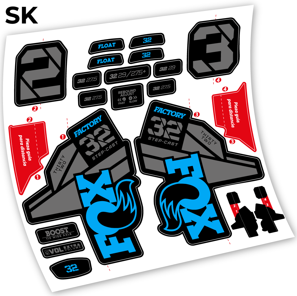 Autocollant, Fox 32 Factory Kashima 2021,Vélo Fourche Vinyle sticker