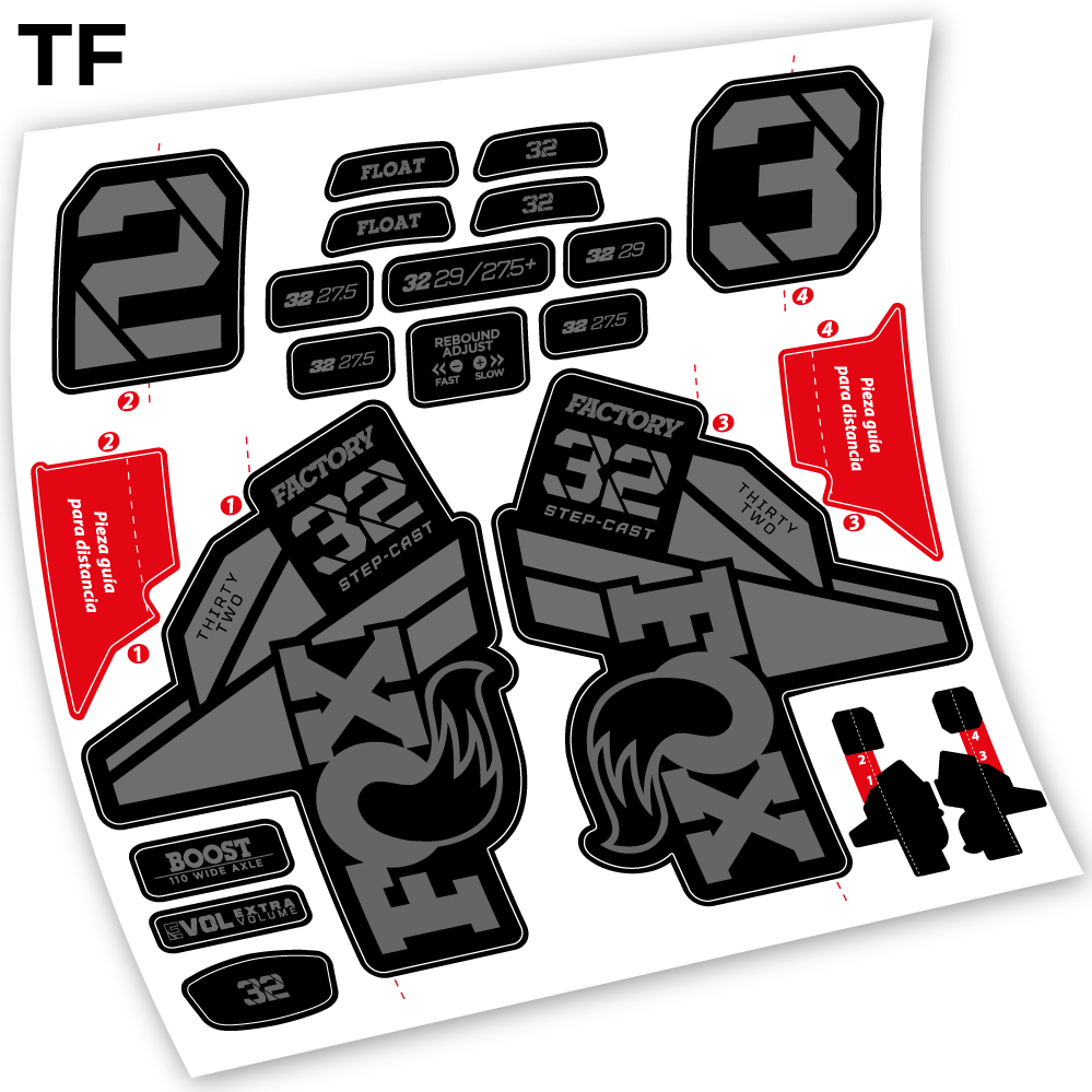 Autocollant, Fox 32 Factory Kashima 2021,Vélo Fourche Vinyle sticker