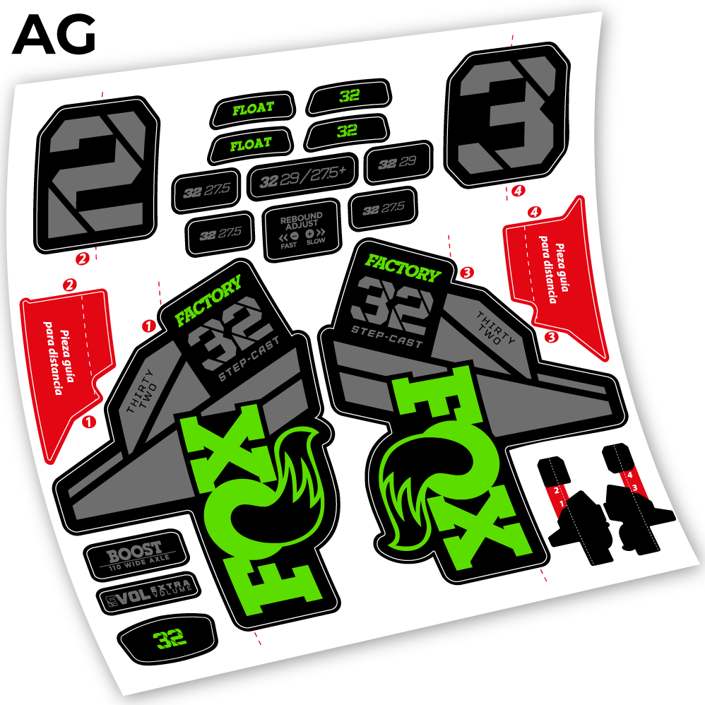 Autocollant, Fox 32 Factory Kashima 2021,Vélo Fourche Vinyle sticker