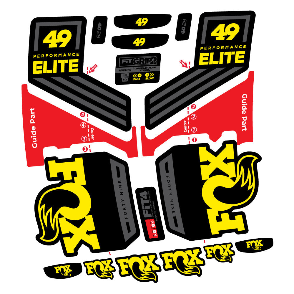 Autocollant Fox 49 Performance Elite 2019, Fourche 29, Autocollant Vélo vinyle