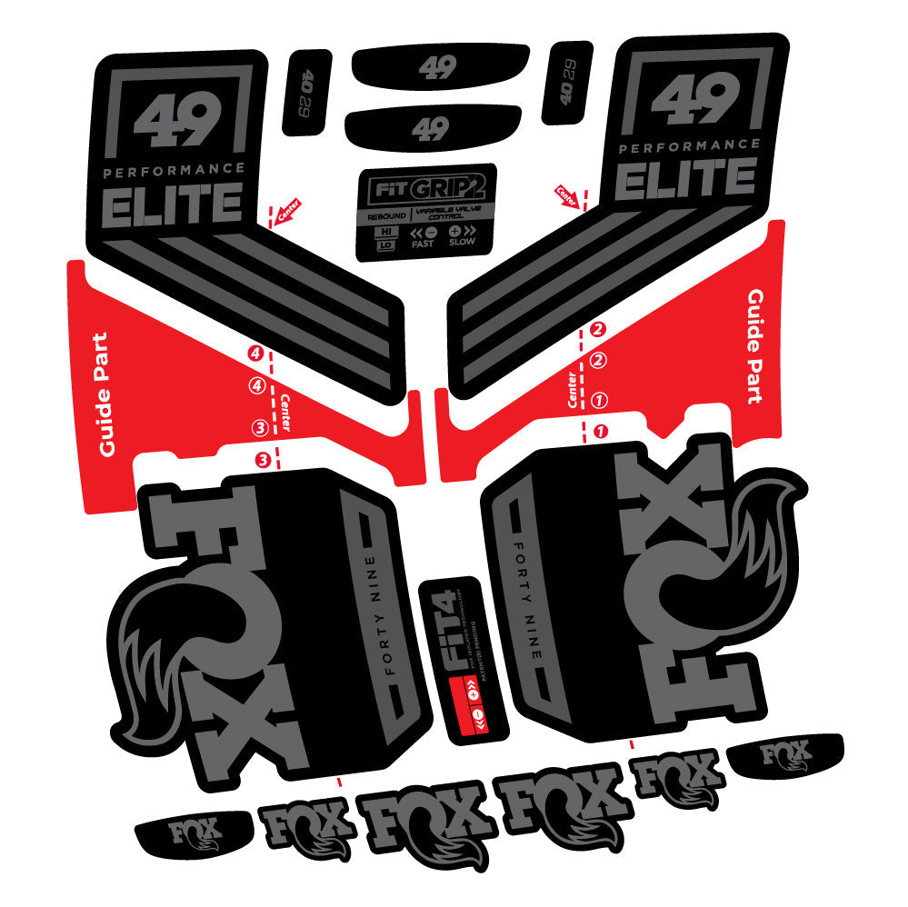 Autocollant Fox 49 Performance Elite 2019, Fourche 29, Autocollant Vélo vinyle