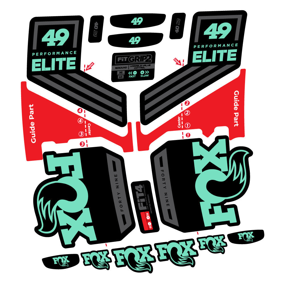 Autocollant Fox 49 Performance Elite 2019, Fourche 29, Autocollant Vélo vinyle