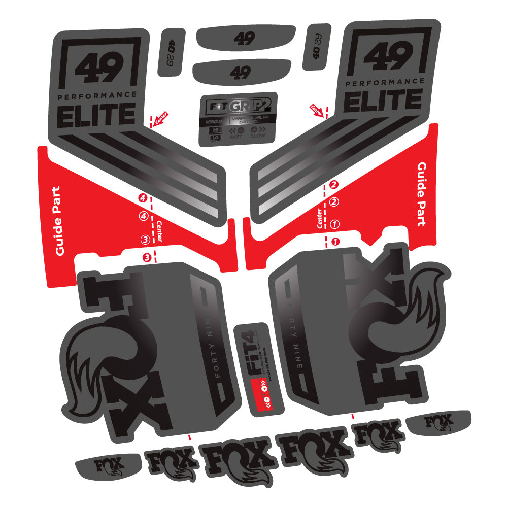 Autocollant Fox 49 Performance Elite 2019, Fourche 29, Autocollant Vélo vinyle