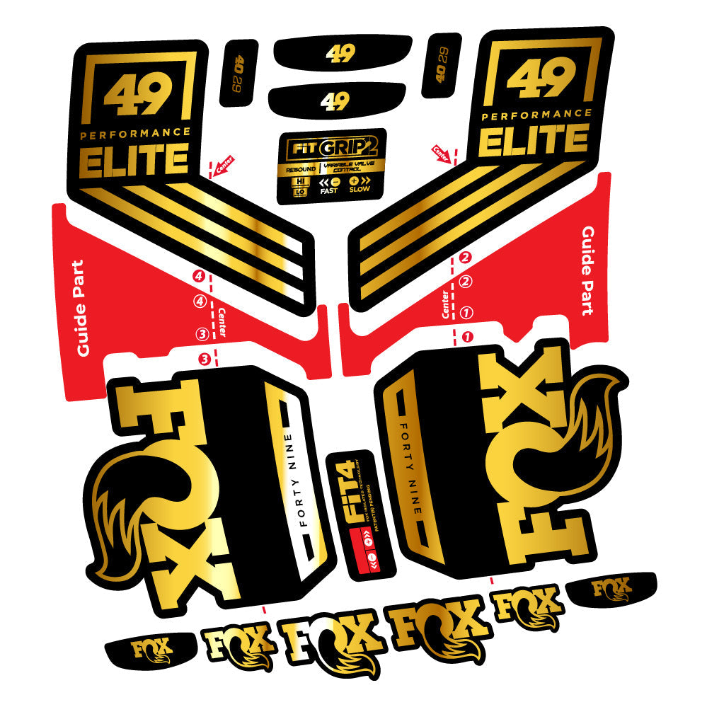 Autocollant Fox 49 Performance Elite 2019, Fourche 29, Autocollant Vélo vinyle