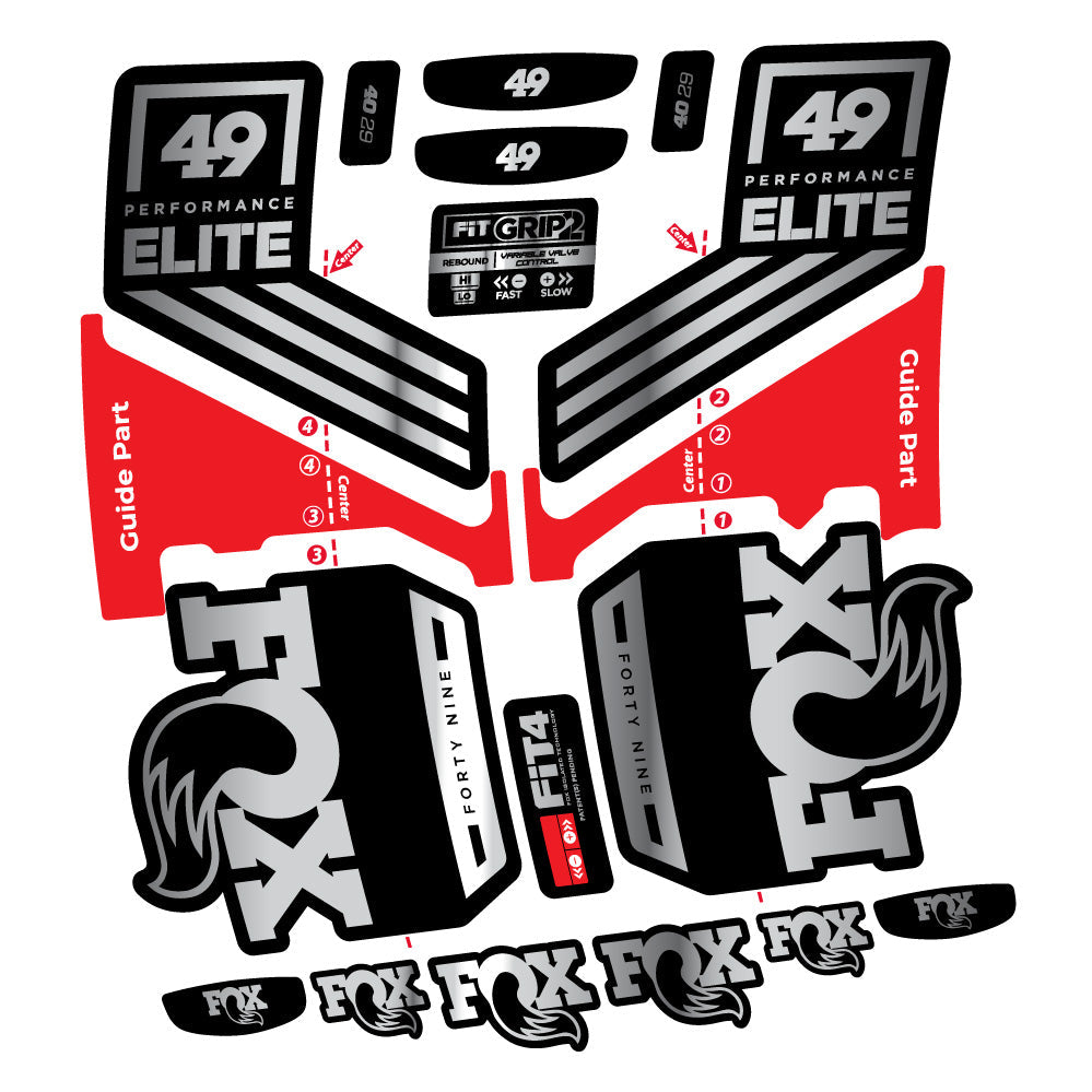 Autocollant Fox 49 Performance Elite 2019, Fourche 29, Autocollant Vélo vinyle