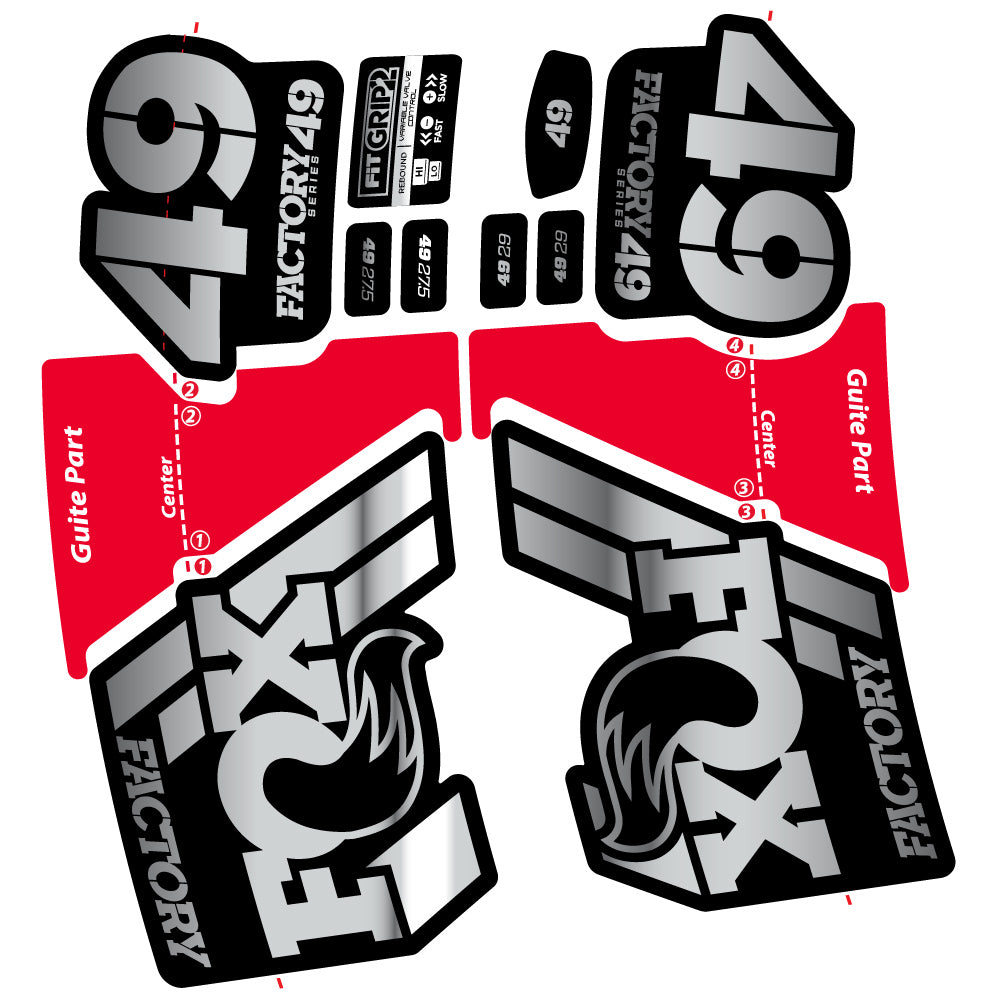 Autocollant Fox 49 Factory 2019, Vélo Fourche, Vinyle sticker