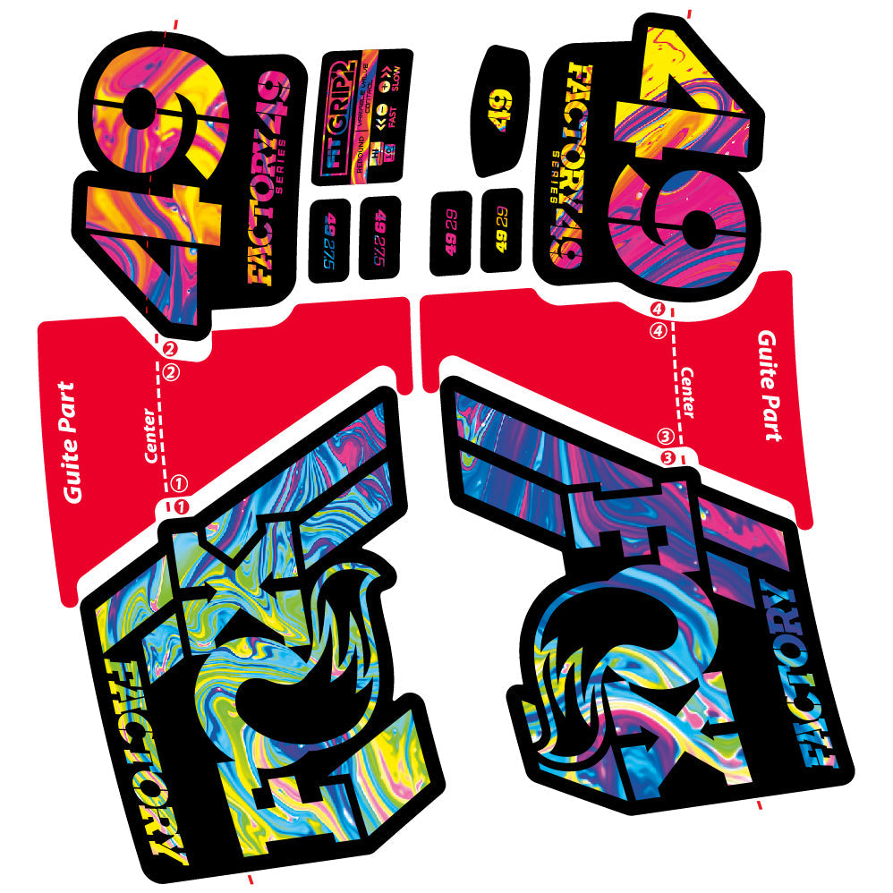 Autocollant Fox 49 Factory 2019, Vélo Fourche, Vinyle sticker