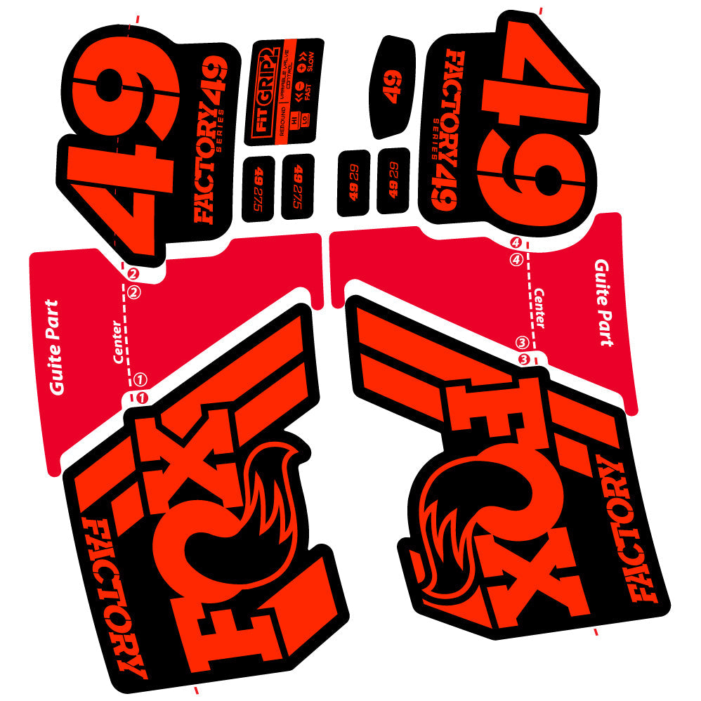 Autocollant Fox 49 Factory 2019, Vélo Fourche, Vinyle sticker