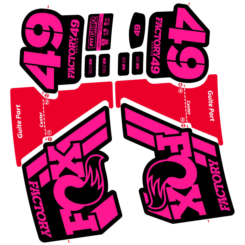 Autocollant Fox 49 Factory 2019, Vélo Fourche, Vinyle sticker