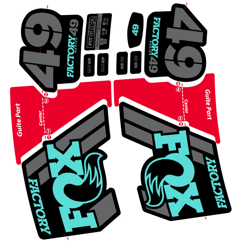 Autocollant Fox 49 Factory 2019, Vélo Fourche, Vinyle sticker