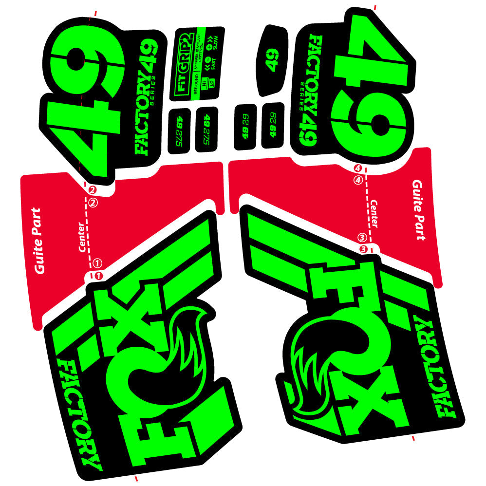 Autocollant Fox 49 Factory 2019, Vélo Fourche, Vinyle sticker