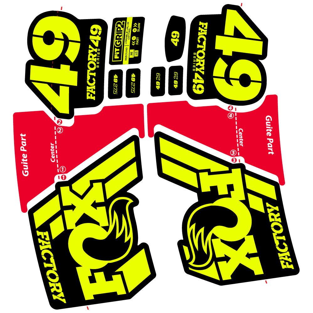 Autocollant Fox 49 Factory 2019, Vélo Fourche, Vinyle sticker