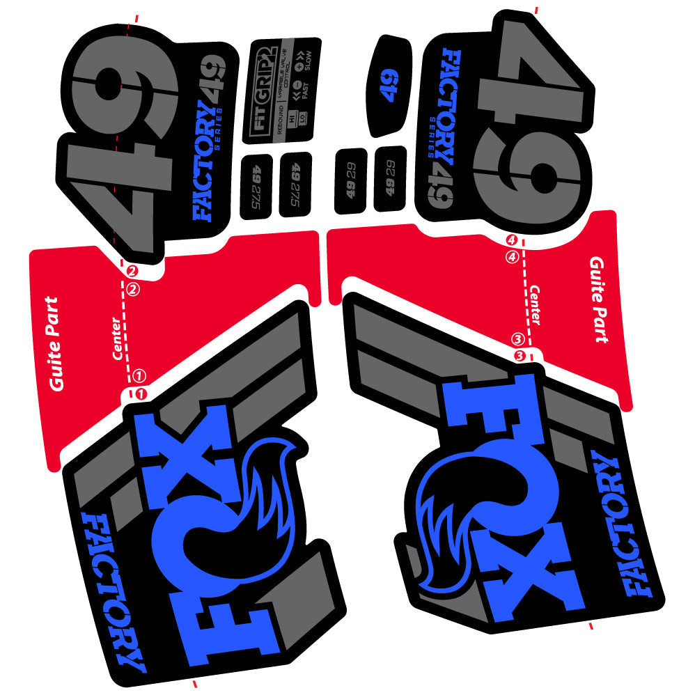 Autocollant Fox 49 Factory 2019, Vélo Fourche, Vinyle sticker