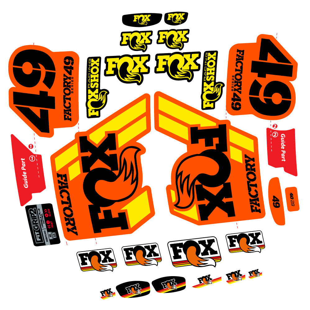 Autocollant fox 49 factory 2019, Fourche 29, Autocollant Vélo vinyle