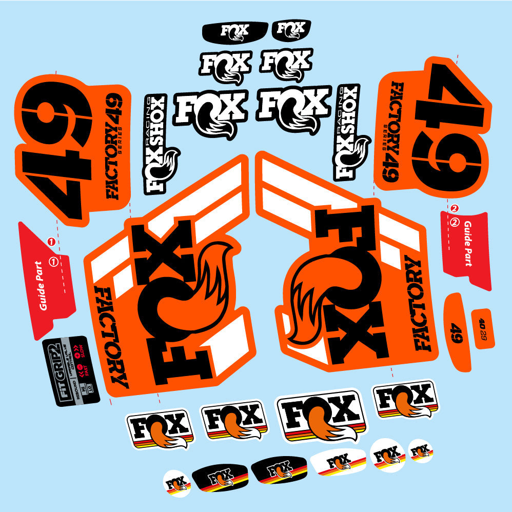 Autocollant fox 49 factory 2019, Fourche 29, Autocollant Vélo vinyle