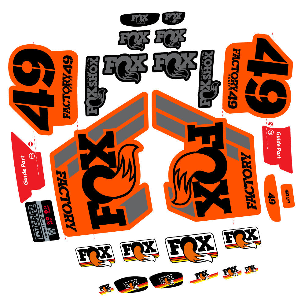 Autocollant fox 49 factory 2019, Fourche 29, Autocollant Vélo vinyle