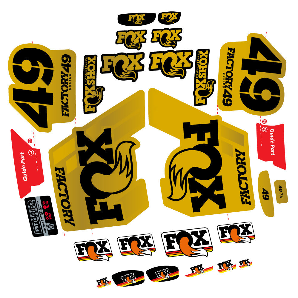 Autocollant fox 49 factory 2019, Fourche 29, Autocollant Vélo vinyle