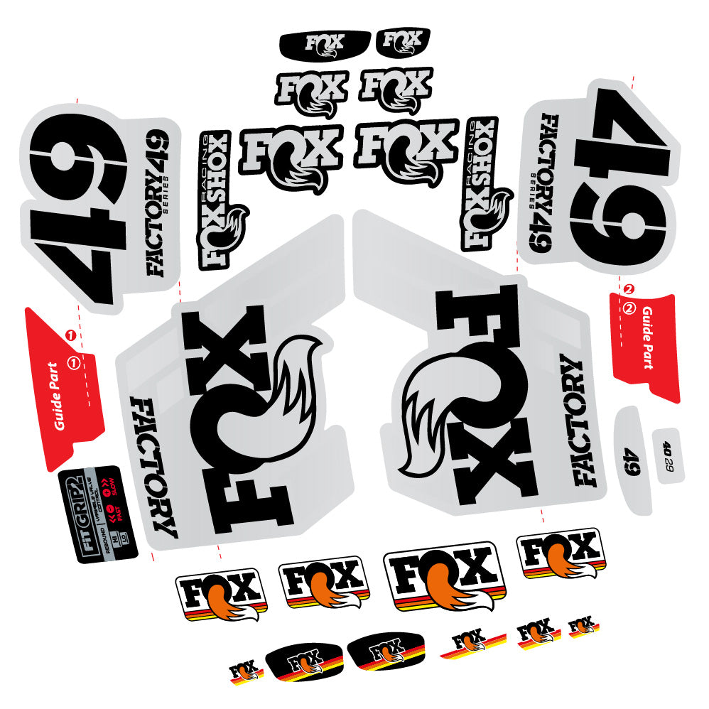 Autocollant fox 49 factory 2019, Fourche 29, Autocollant Vélo vinyle
