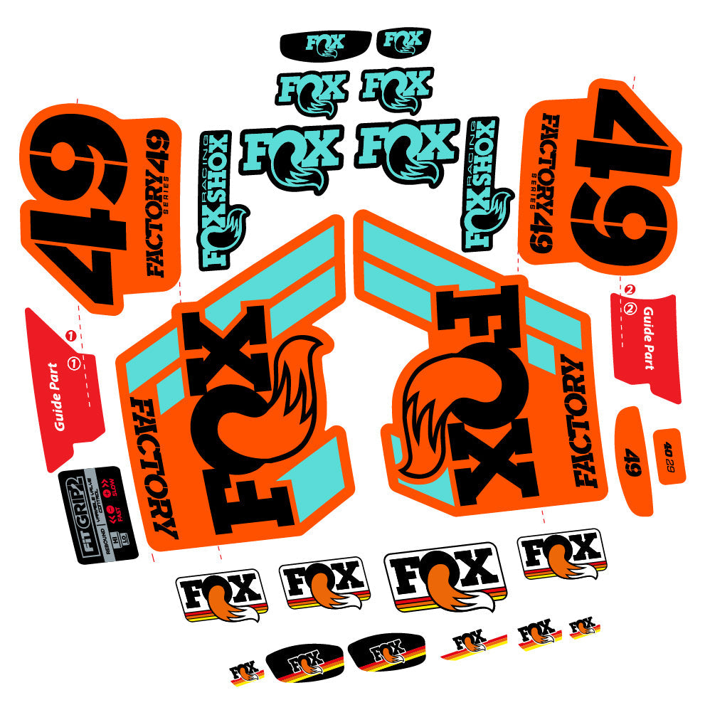 Autocollant fox 49 factory 2019, Fourche 29, Autocollant Vélo vinyle