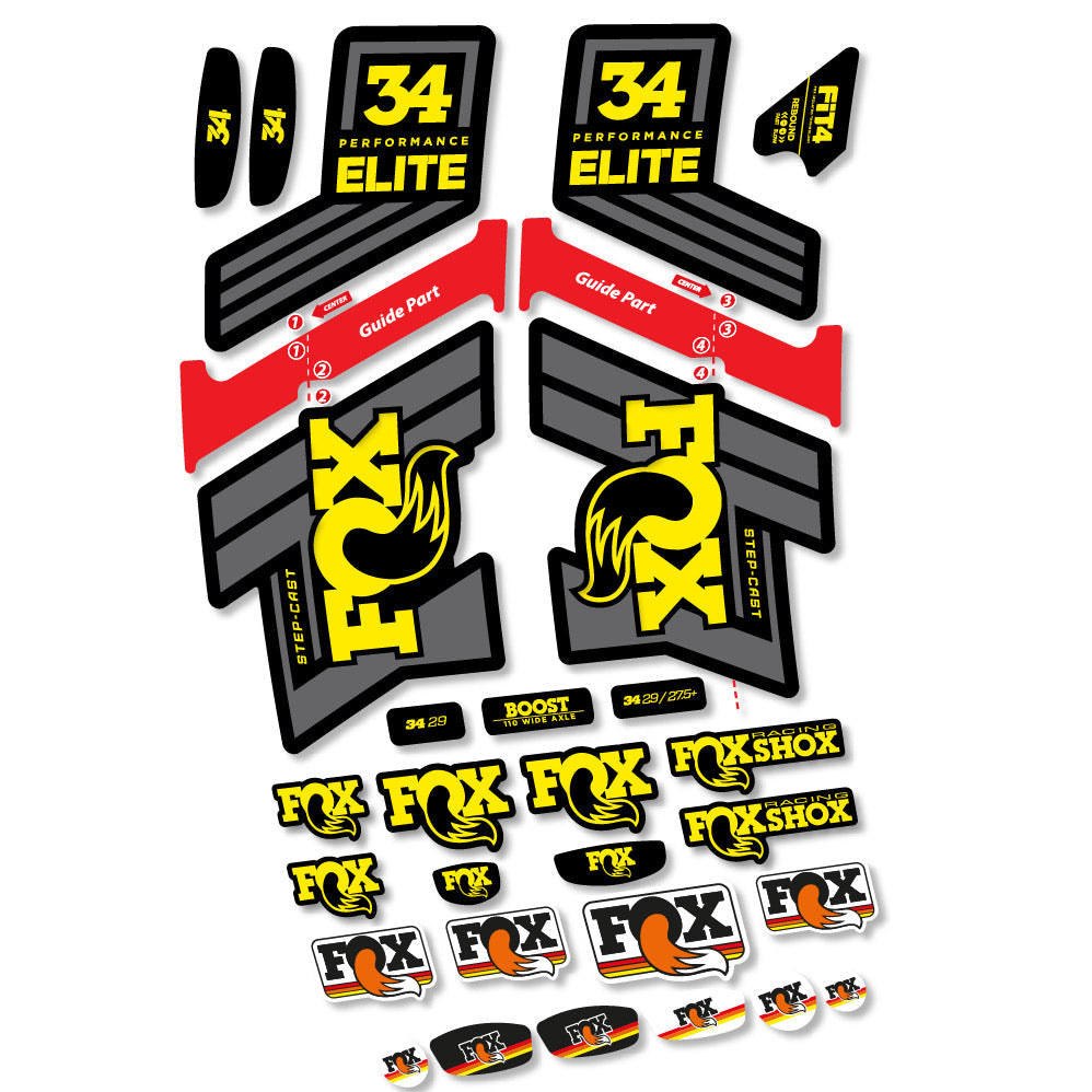 Autocollant Fox 34 SC Elite 2019, Fourche 29, Autocollant Vélo vinyle
